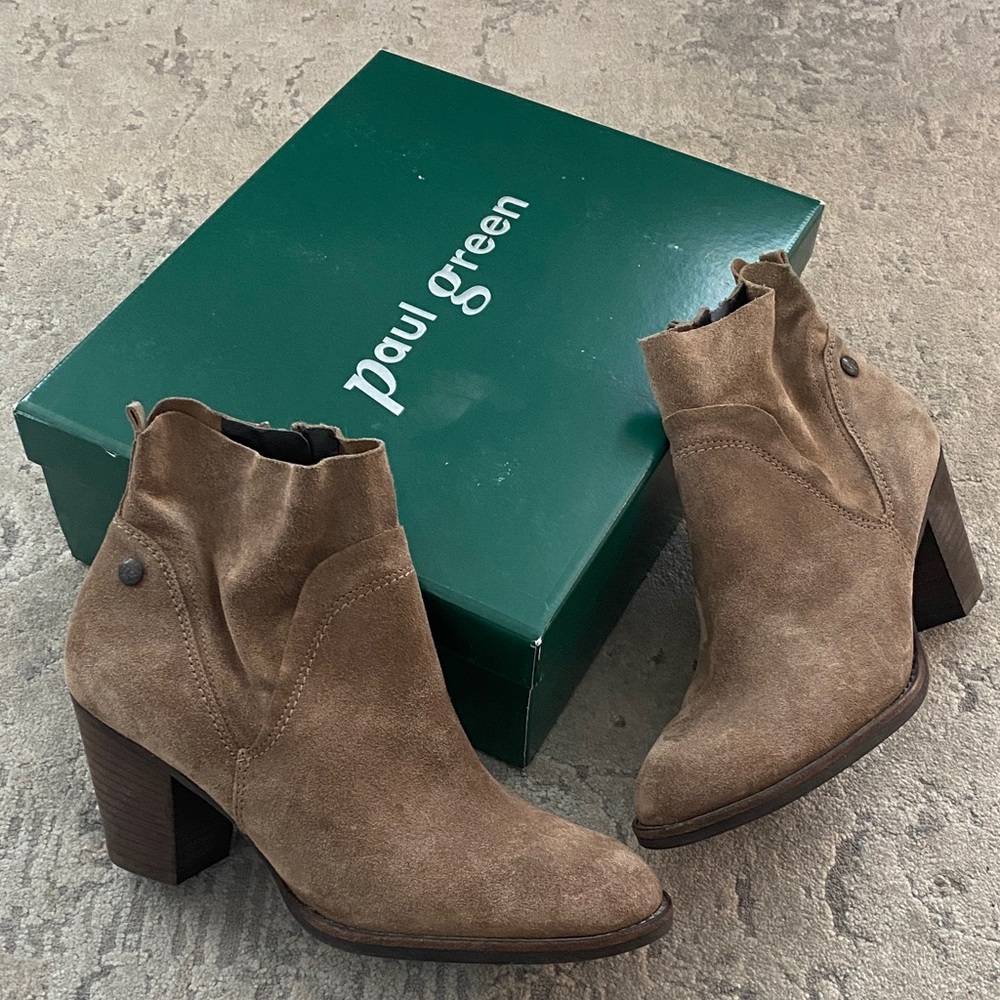 Paul Green Brown Suede Ankle Booties - Picture 6 of 6
